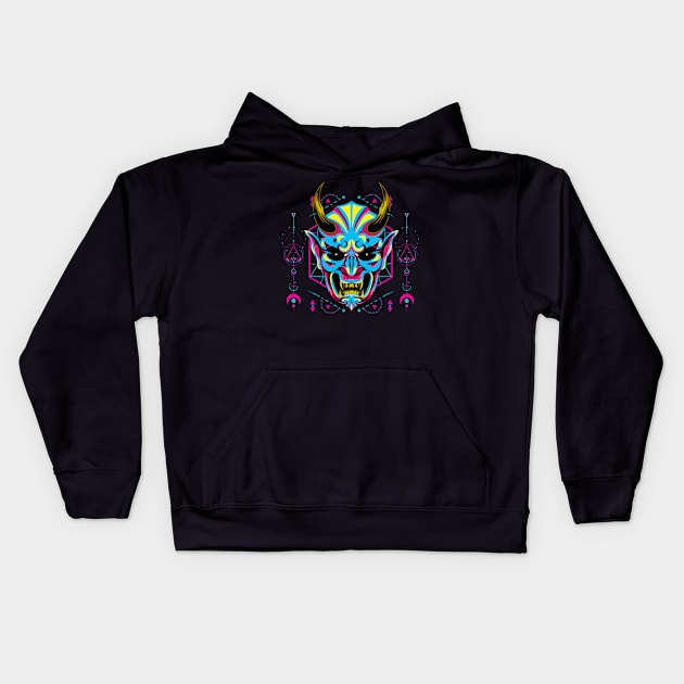 hanya mask mecha popart Kids Hoodie by SHINIGAMII